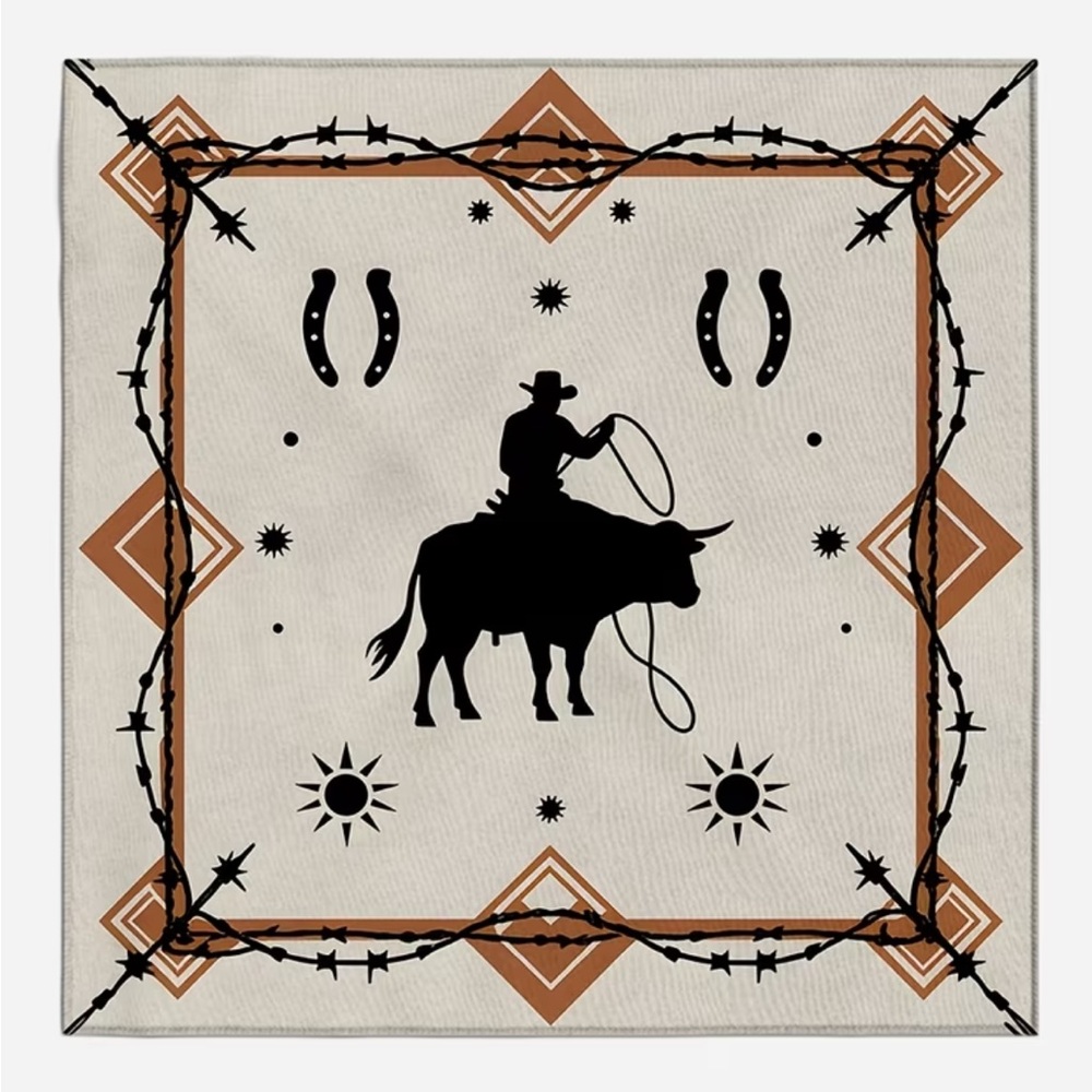 🤠 Rodeo Longhorn Western Barbed Wire Cowboy Bandana/Scarf
